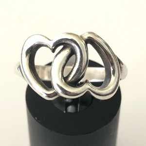 James Avery Linked Hearts Ring Sz. 7